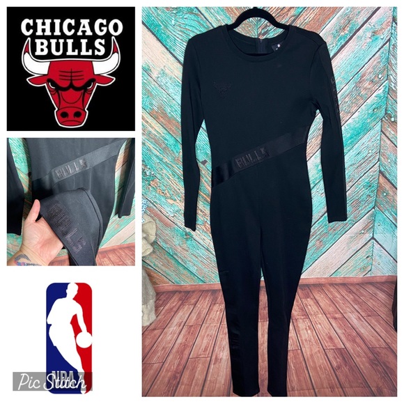 FISLL NBA Chicago Bulls Performance Jumpsuit One Piece Cheer Team - Picture 1 of 5